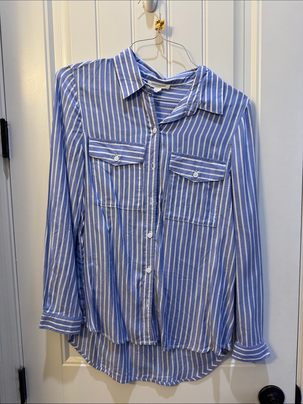 beachlunchlounge Blue & White Vertical Stripe Button-Down Shirt